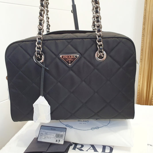 Quilted Nylon Shoulder Bag