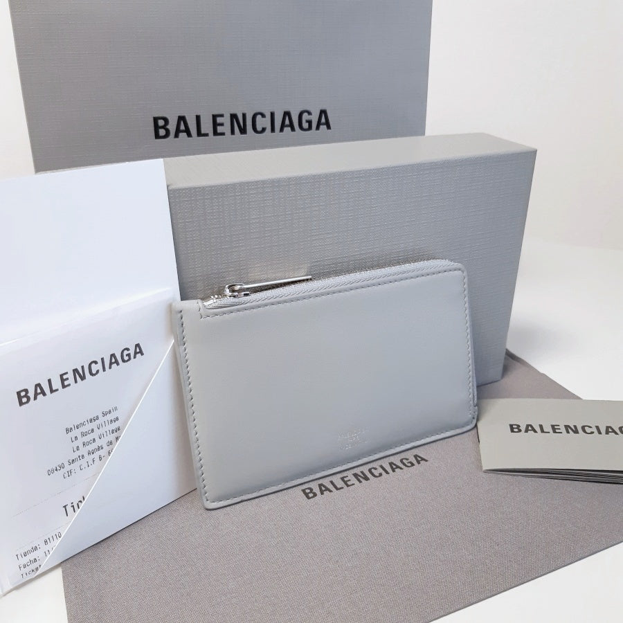 Balenciaga Envelope Logo Calf Leather Card Case