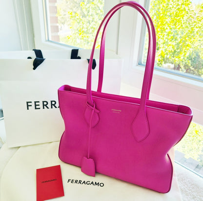 FERRAGAMO Star Tote Small Leather Tote Bag