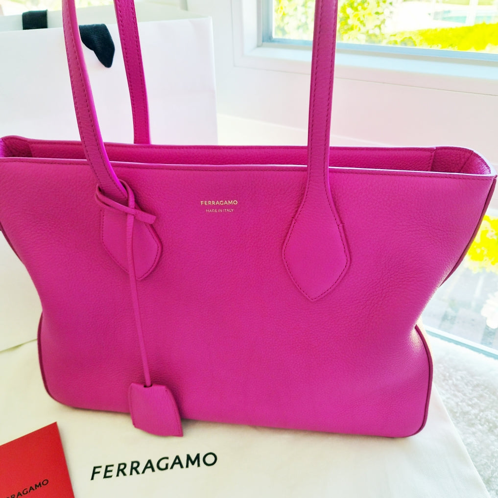 FERRAGAMO Star Tote Small Leather Tote Bag