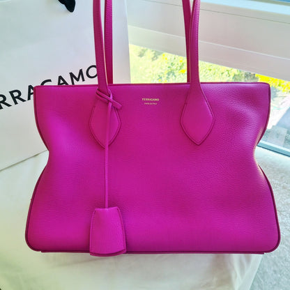 FERRAGAMO Star Tote Small Leather Tote Bag