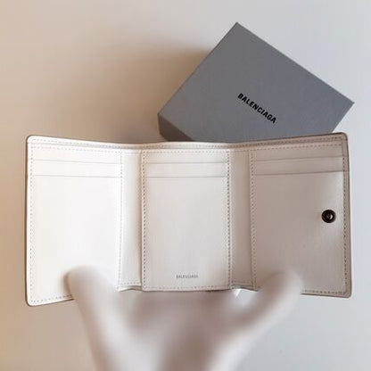 Balenciaga Envelope Logo Calf Leather Mini Wallet