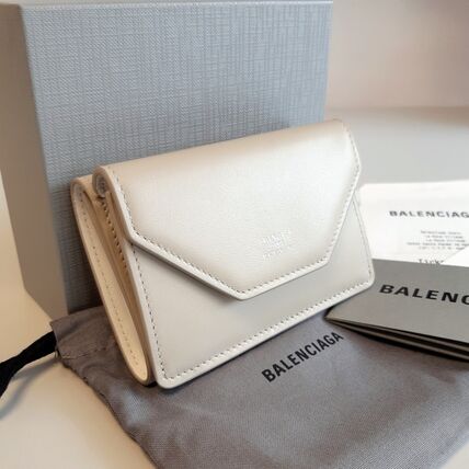 Balenciaga Envelope Logo Calf Leather Mini Wallet