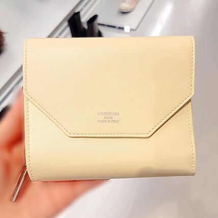 Balenciaga Envelope Logo Calf Leather Mini Wallet