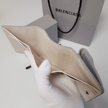 Balenciaga Envelope Logo Calf Leather Mini Wallet