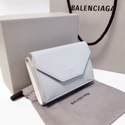 Balenciaga Envelope Logo Calf Leather Mini Wallet