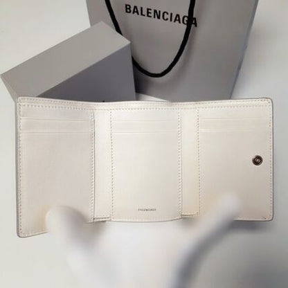 Balenciaga Envelope Logo Calf Leather Mini Wallet