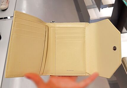 Balenciaga Envelope Logo Calf Leather Mini Wallet