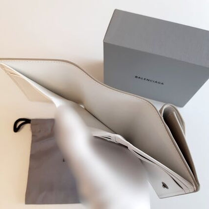 Balenciaga Envelope Logo Calf Leather Mini Wallet