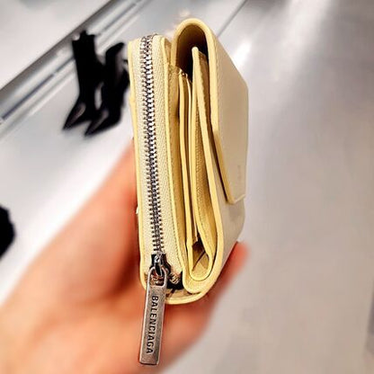 Balenciaga Envelope Logo Calf Leather Mini Wallet