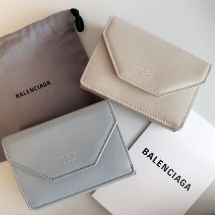 Balenciaga Envelope Logo Calf Leather Mini Wallet