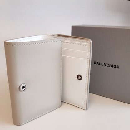 Balenciaga Envelope Logo Calf Leather Mini Wallet