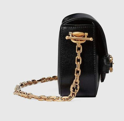 Gucci 1955 Horsebit Shoulder Bag Black 735178 1DB0G 1000