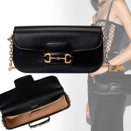 Gucci 1955 Horsebit Shoulder Bag Black 735178 1DB0G 1000