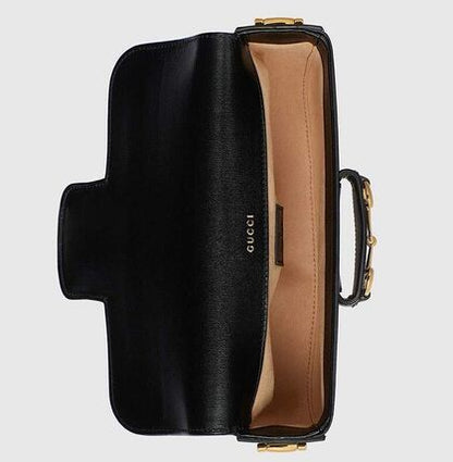 Gucci 1955 Horsebit Shoulder Bag Black 735178 1DB0G 1000