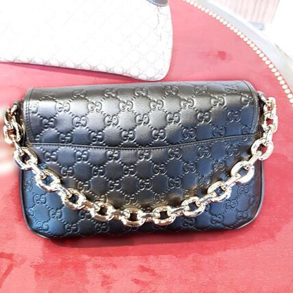 Gucci GG Emblem Medium Shoulder Bag Black 848882 AAFDV 1000