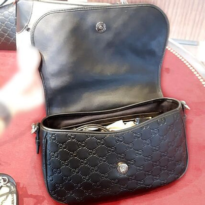 Gucci GG Emblem Medium Shoulder Bag Black 848882 AAFDV 1000