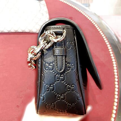 Gucci GG Emblem Medium Shoulder Bag Black 848882 AAFDV 1000