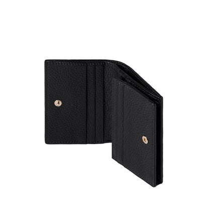 Gucci GG Emblem Leather Folding Wallet Black