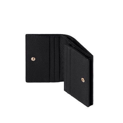 Gucci GG Emblem Leather Folding Wallet Black