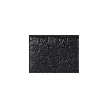 Gucci GG Emblem Leather Folding Wallet Black