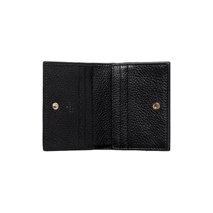 Gucci GG Emblem Leather Folding Wallet Black