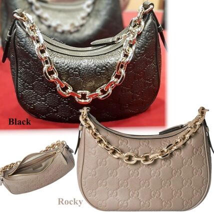 Gucci GG Emblem Medium Leather Shoulder Bag