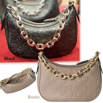 Gucci GG Emblem Medium Leather Shoulder Bag