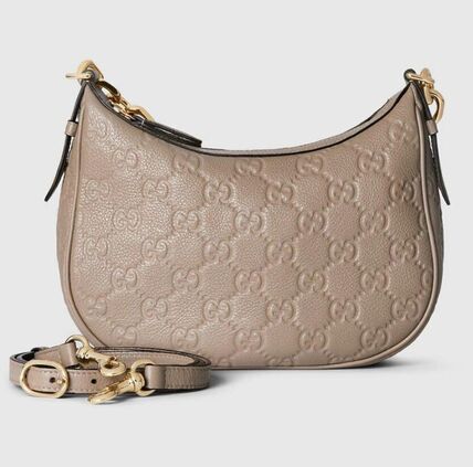 Gucci GG Emblem Medium Leather Shoulder Bag