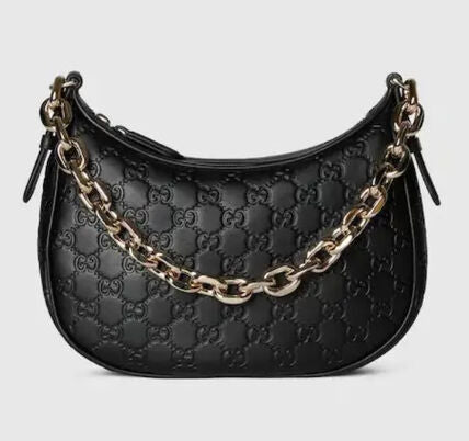 Gucci GG Emblem Medium Leather Shoulder Bag