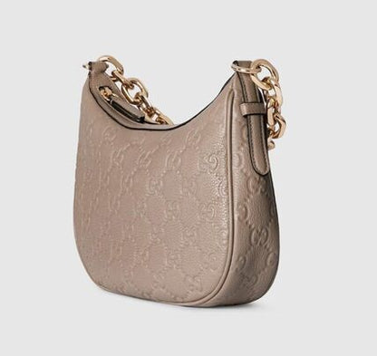 Gucci GG Emblem Medium Leather Shoulder Bag