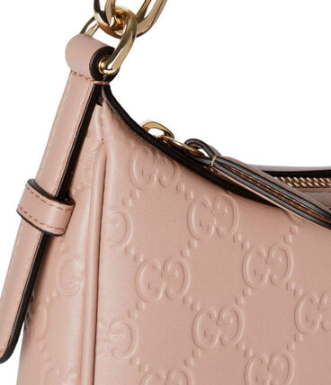Gucci GG Emblem Medium Leather Shoulder Bag
