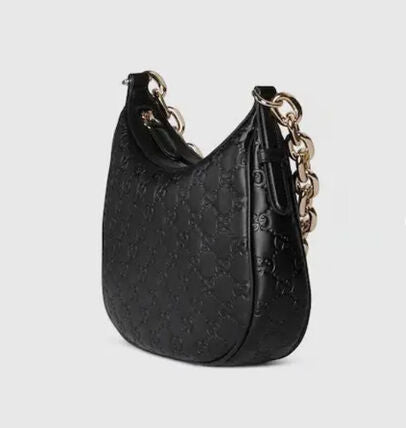 Gucci GG Emblem Medium Leather Shoulder Bag