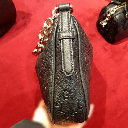 Gucci GG Emblem Medium Leather Shoulder Bag