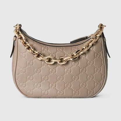 Gucci GG Emblem Medium Leather Shoulder Bag