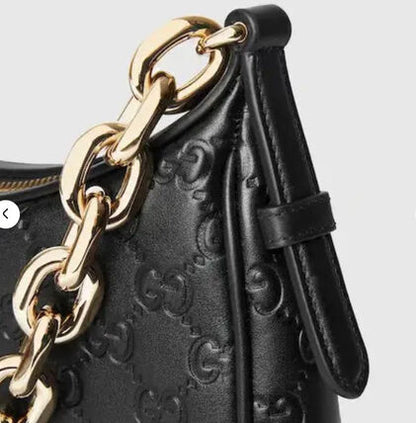 Gucci GG Emblem Medium Leather Shoulder Bag