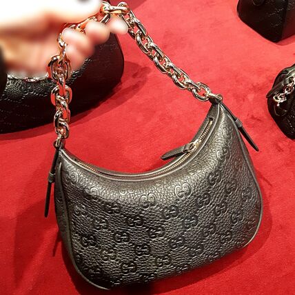 Gucci GG Emblem Medium Leather Shoulder Bag