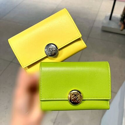 Loewe Pebble Anagram Logo Calf Leather Folding Wallet