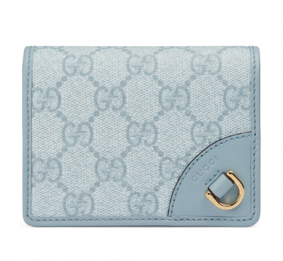 Gucci GG Emblem Leather Small Folding Wallet