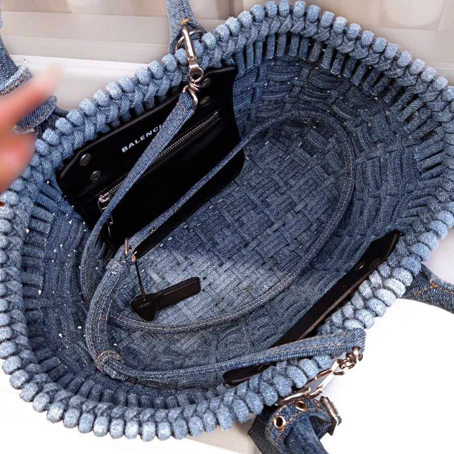 Balenciaga Bistro XS Denim Basket Bag