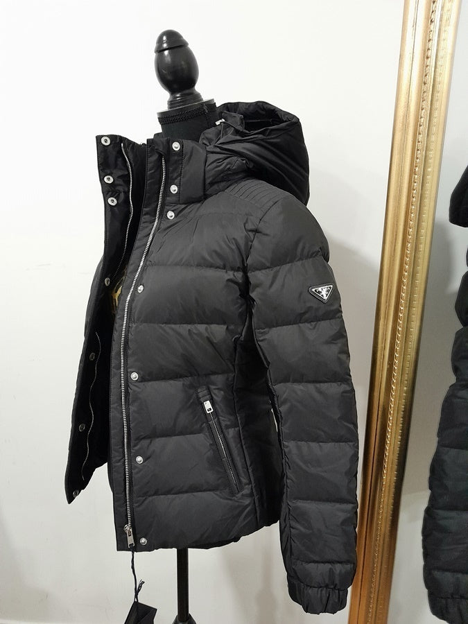 Prada Hooded Short Down Jacket