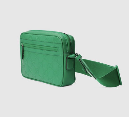 Gucci GG Rubber Effect Leather 3-Way Crossbody Bag Green