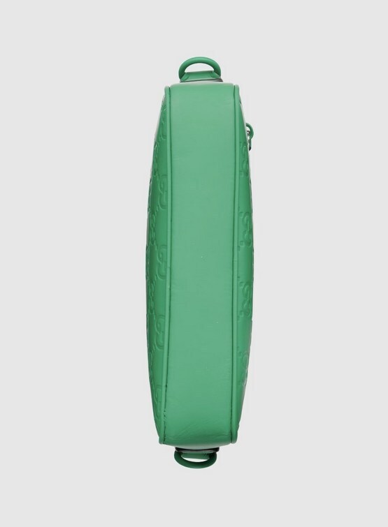 Gucci GG Rubber Effect Leather 3-Way Crossbody Bag Green
