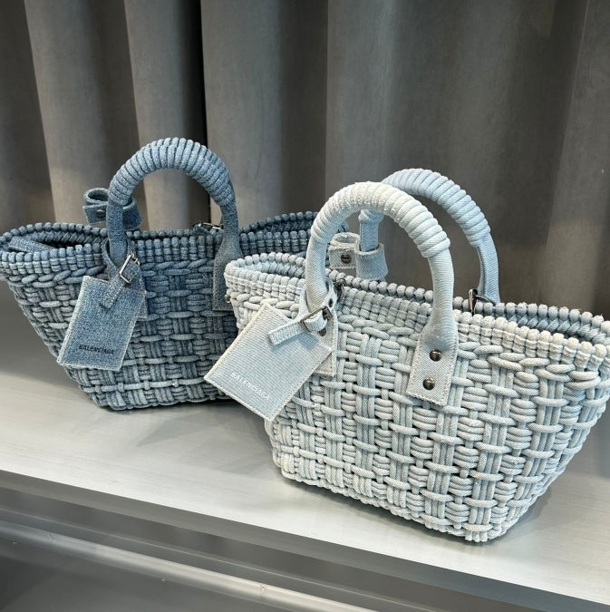Balenciaga Bistro XS Denim Basket Bag