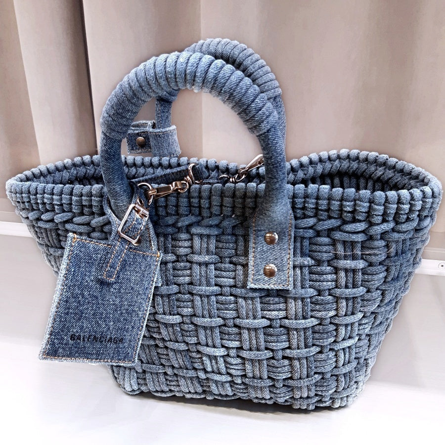 Balenciaga Bistro XS Denim Basket Bag
