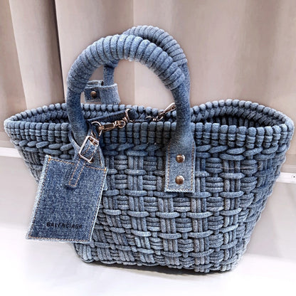 Balenciaga Bistro XS Denim Basket Bag