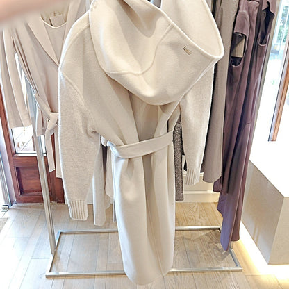 Herno Wool Blend Gown Hooded Coat