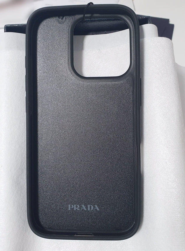 Prada Triangle Logo Saffiano Leather iPhone 16 Pro Case
