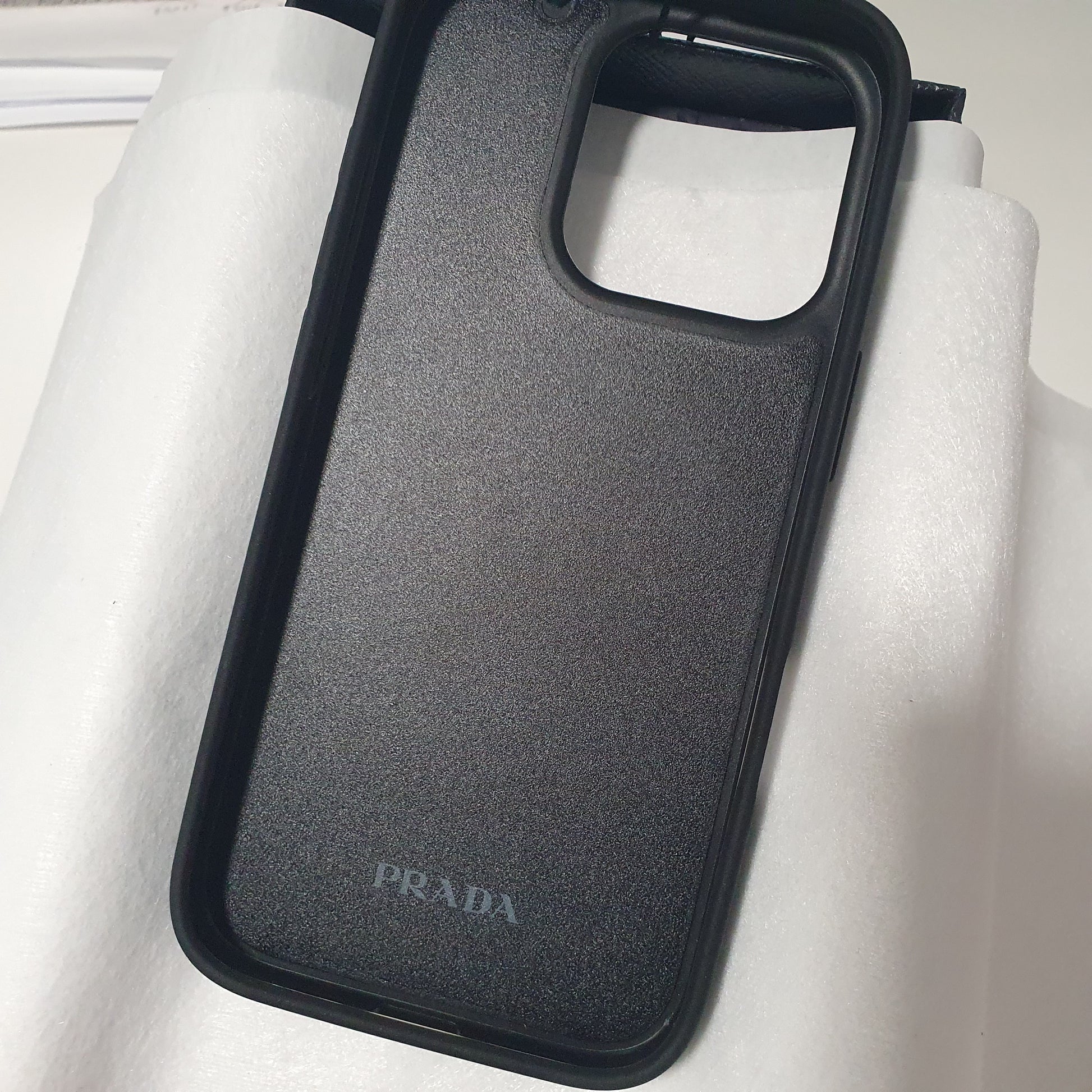 Prada Triangle Logo Saffiano Leather iPhone 16 Pro Case