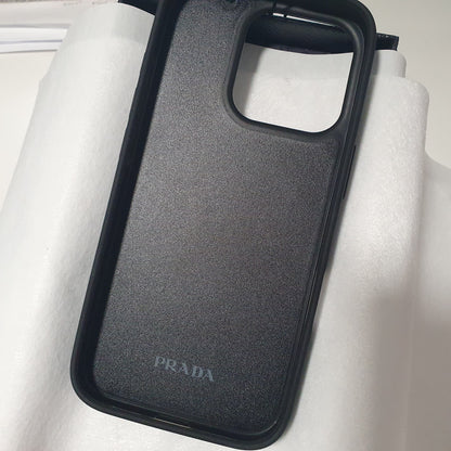 Prada Triangle Logo Saffiano Leather iPhone 16 Pro Case